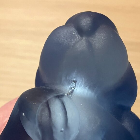 Vintage Paden City Glass Frosted Blue Rabbit Cotton Ball Holder 1930’s - Picture 8 of 10